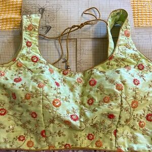 Floral sequin embroidered top